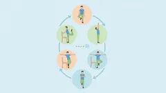 Viktminskningsträning för personer över 45 år: armar, ben, mage (helt stående)